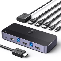2w1 Przełącznik switch HDMI / USB-A / USB-B / USB-C / microUSB czarny