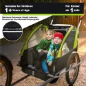 Jago Przyczepa rowerowa dla 2 dzieci, zielona