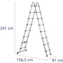 Drabina teleskopowa składana z aluminium 16 stopni 0.92-2.42/5 m