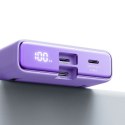 Powerbank magnetyczny 10000mAh 20W z podstawką + kabel Lightning - USB-C fioletowy