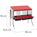 Gniazdo dla kur niosek stojące 3 komory STAL 86 x 52.5 x 78 cm