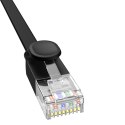 Kabel przewód sieciowy Ethernet Cat 6 RJ-45 1000Mb/s płaski 30m czarny