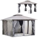 PAWILON / ALTANA ogrodowa 3x4m EXCLUSIVE GREY moskitiera + ścianki