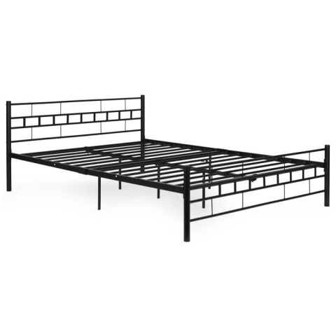 ŁÓŻKO metalowe 160x200 cm ze stelażem CZARNE NOWOCZESNE