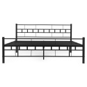 ŁÓŻKO metalowe 160x200 cm ze stelażem CZARNE NOWOCZESNE