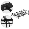 ŁÓŻKO metalowe 160x200 cm ze stelażem CZARNE NOWOCZESNE