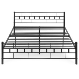 ŁÓŻKO metalowe 140x200 cm ze stelażem CZARNE NOWOCZESNE