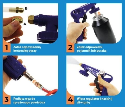 Pneumatyczny pistolet do konserwacji podwozia z przedłużką