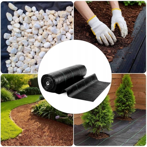 AGROWŁÓKNINA Ogrodowa 1,6m x 100m 90g/m2 + 100 szpilek Czarna