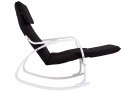Fotel bujany regulowany podnóżek biało czarny ModernHome