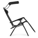 Leżak ogrodowy plażowy regulacja oparcia ruchomy daszek MultiGarden - czarny