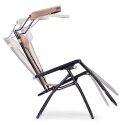 Leżak ogrodowy plażowy regulacja oparcia ruchomy daszek MultiGarden - beżowy