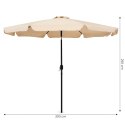 Parasol ogrodowy duży 3 m skośny łamany z korbą beż MultiGarden