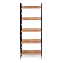 Regał loftowy wysoki 5 półek metal MDF ModernHome