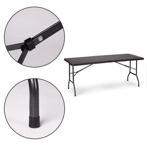 Stół cateringowy bankietowy ogrodowy składany 180 cm ratan MultiGarden