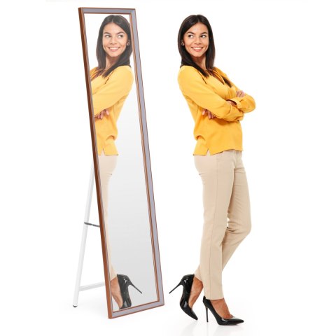 Duże lustro stojące 148 cm aluminiowa rama rozstawiane ModernHome