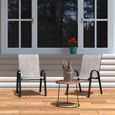 Zestaw komplet 2 krzeseł ogrodowych na taras balkon jasny szary MultiGarden