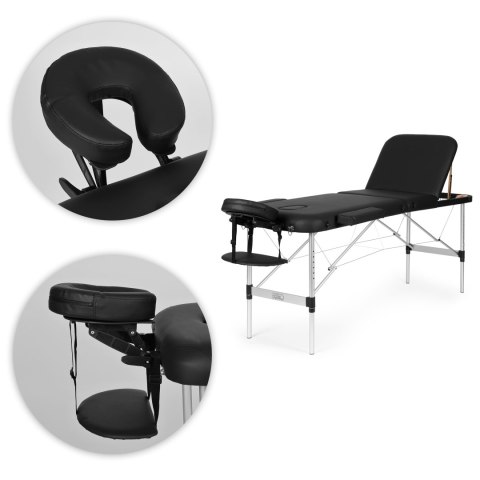 Aluminiowy stół do masażu i rehabilitacji 3-segmentowy składany w walizkę + torba ModernHome
