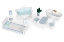 Domek dla lalek Alice 3 piętra 4 pomieszczenia komplet 9 mebelków ECOTOYS