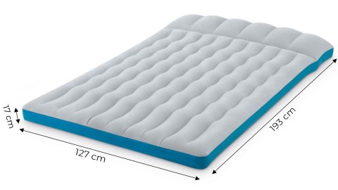 Materac dmuchany dwuosobowy kempingowy 193x127x17 cm łóżko z zagłówkiem INTEX 67999