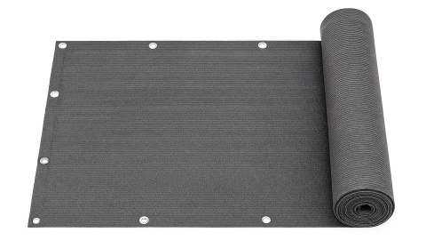Osłona balkonowa z okuciami 100x700 cm siatka cieniująca + elementy instalacyjne szara MultiGarden