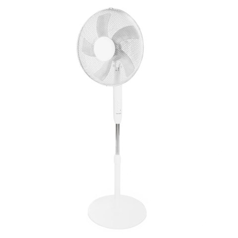 Wentylator podłogowy wiatrak stojący 45W 3 tryby pracy 5 łopatek biały