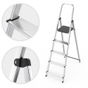 Drabina aluminiowa jednostronna 5 stopni składana z podestem 150 kg ModernHome