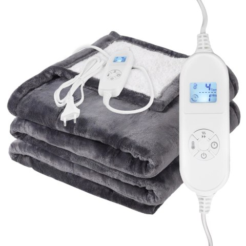 Koc elektryczny dwustronny 160x180 cm mata grzewcza regulacja temperatury pilot