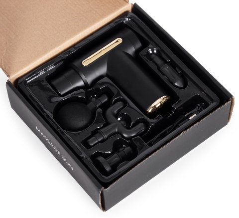 Pistolet do masażu masażer ręczny wibracyjny zestaw 4 końcówek ModernHome