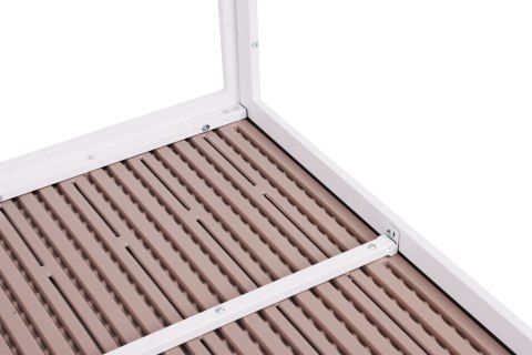 Stół ogrodowy 6-osobowy 156x78 cm polywood meble na taras beżowe białe MultiGarden