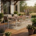 Stół ogrodowy rozkładany 180-240 cm do 12 os. stal HDPE beżowy MultiGarden