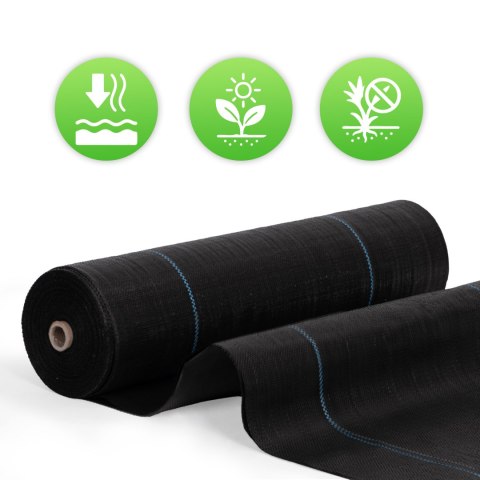 Agrowłóknina czarna agrotkanina UV 135g mata antychwastowa 1,1x50m kołki MulltiGarden