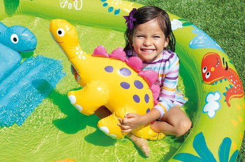 Basen dmuchany dla dzieci wodny plac zabaw z dinozaurami zjeżdżalnia fontanna INTEX 57166