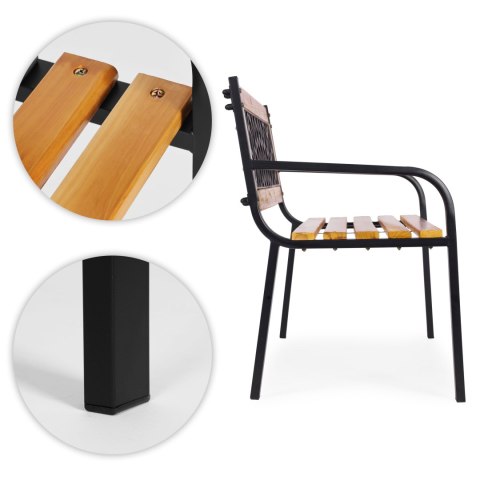 Drewniana ławka ogrodowa z ażurowym oparciem 118x52 cm parkowa MultiGarden