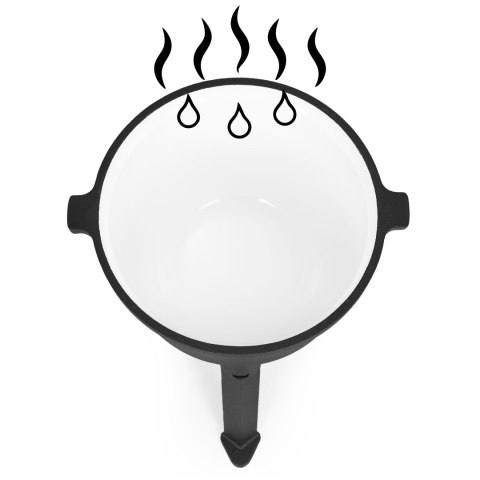 Kociołek żeliwny emaliowany 8L stojący garnek myśliwski ognisko grill MultiGarden