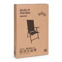 Krzesło ogrodowe składane stalowe z regulacją oparcia szare MultiGarden