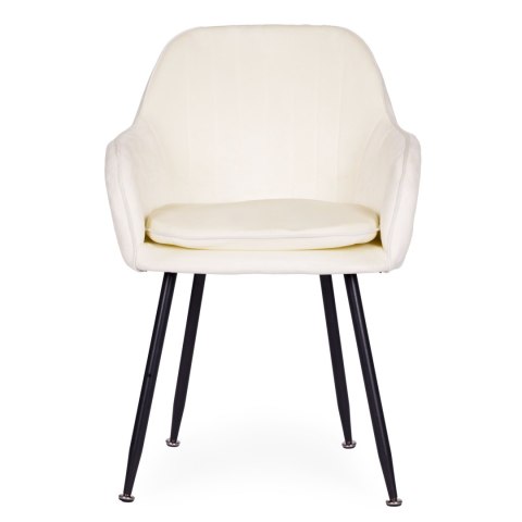 Krzesło tapicerowane welurowe nowoczesne do jadalni salonu kremowe ModernHome