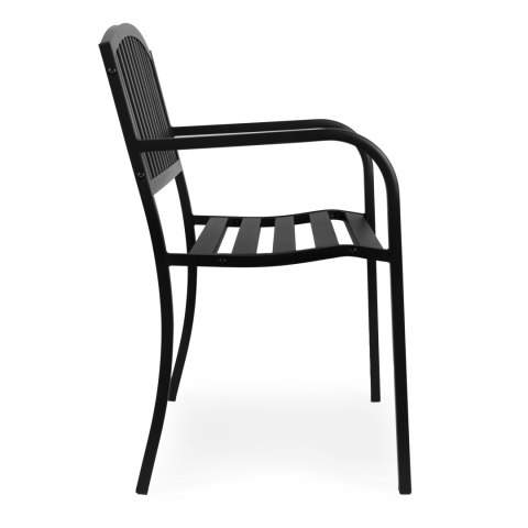 Ławka ogrodowa z oparciem 120x50 cm metalowa parkowa czarna MultiGarden