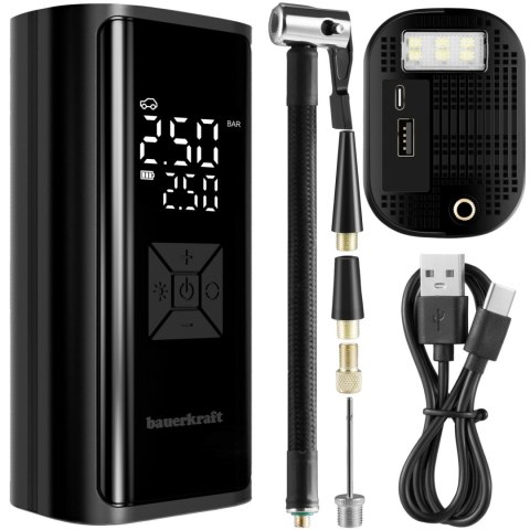 Pompka rowerowa elektryczna kompresor do opon powerbank 6000mAh latarka LED