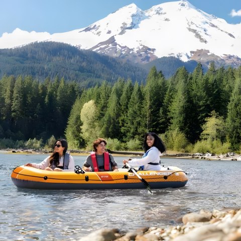 Ponton dmuchany Challenger 3 3-osobowy pompka 2 wiosła INTEX 66313