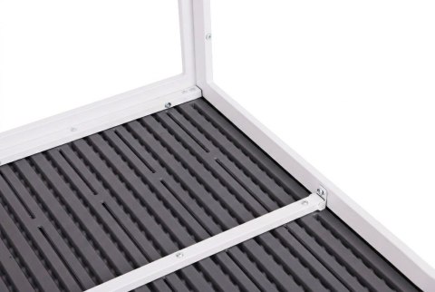 Stół ogrodowy 6-osobowy 156x78 cm polywood meble na taras szare białe MultiGarden