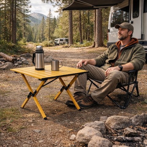 Stolik turystyczny składany 60x60 cm kempingowy z torbą MultiGarden