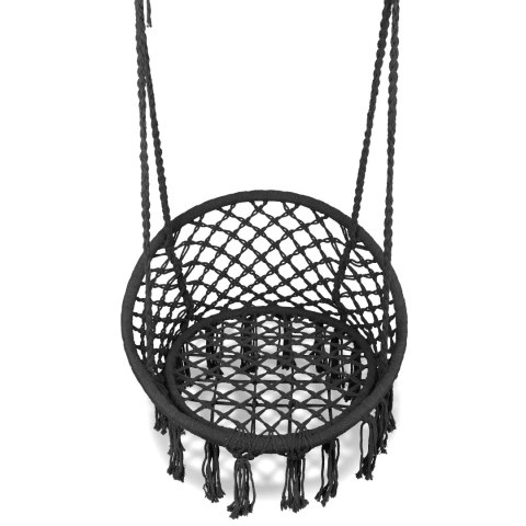 Fotel wiszący boho huśtawka ogrodowa bocianie gniazdo czarny MultiGarden