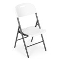 Komplet 4 krzeseł składanych zestaw cateringowy metal HDPE białe MultiGarden