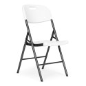 Komplet 4 krzeseł składanych zestaw cateringowy metal HDPE białe MultiGarden