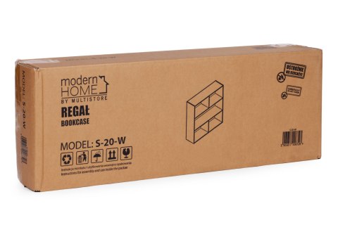 Nowoczesny regał stojący do salonu i sypialni 3 poziomy biały ModernHome