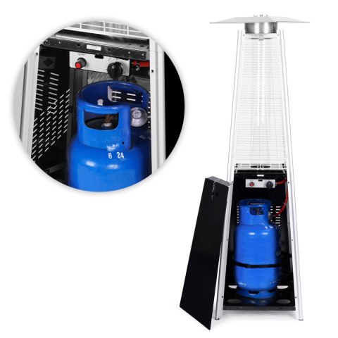 Ogrzewacz parasol gazowy 180 cm grzejnik 11.5 kW na ogród patio reduktor wąż pokrowiec MultiGarden