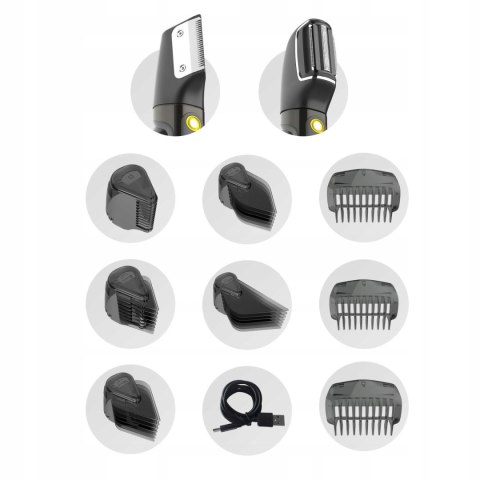 Trymer męski akumulatorowy 8w1 do twarzy i ciała trymer Webber BG-600