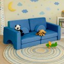 Sofa składana modułowa dla dzieci duża 2-osobowa DIY 10 miękkich poduch - niebieska ECOTOYS
