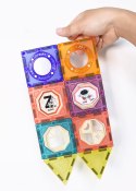 Klocki magnetyczne tor kulkowy LED klocki konstrukcyjne kulodrom 166 elementów